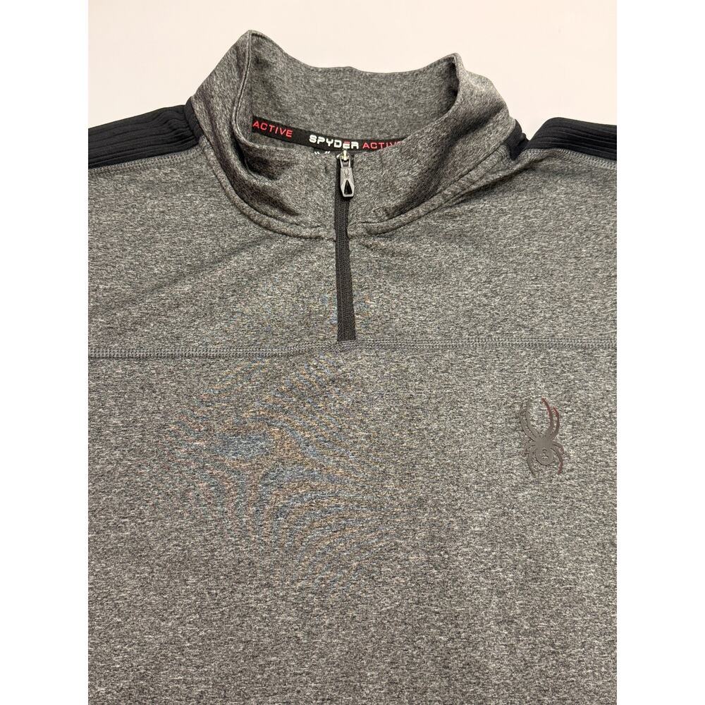 Active Quarter Zip Performance Pullover Gray Stretch Athletic Spyder Large - Picture 3 of 10